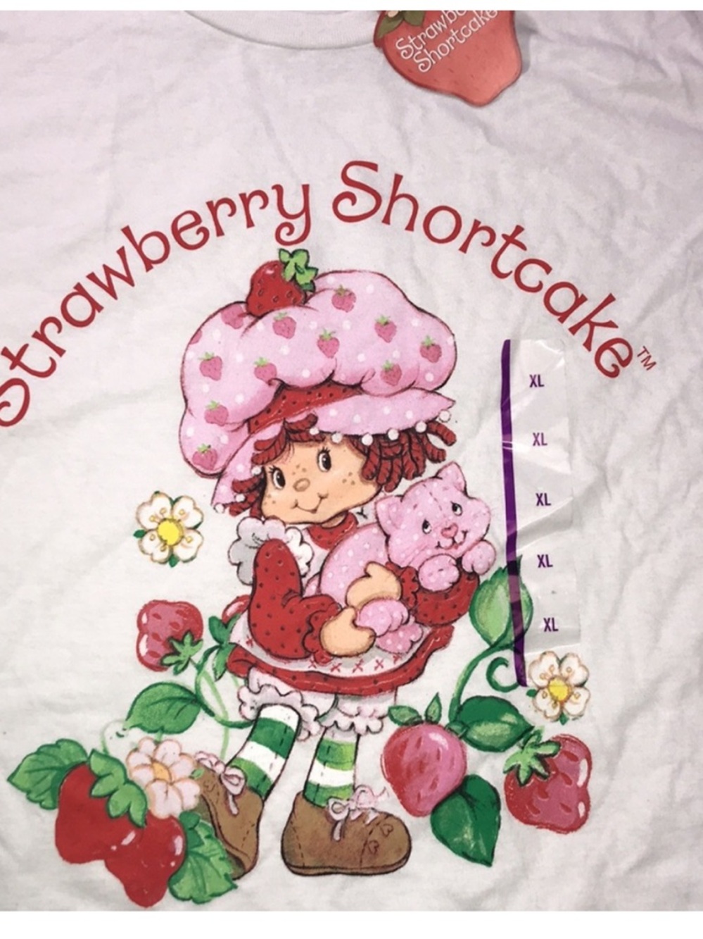 Strawberry Shortcake Relaxed Fit Woman’s Graphic Tee White/Pink | NWT - Picture 2 of 3